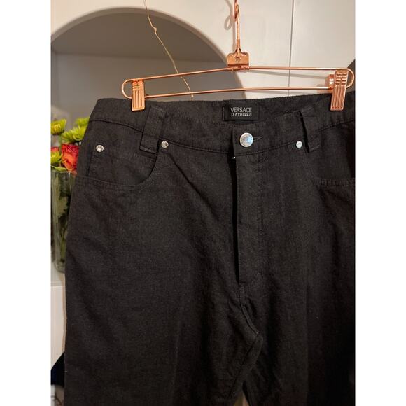 Versace Classic V2 Men's Vintage Gray Wool Dress Pant Italy 29x 28 Old Money 90s - Picture 2 of 11